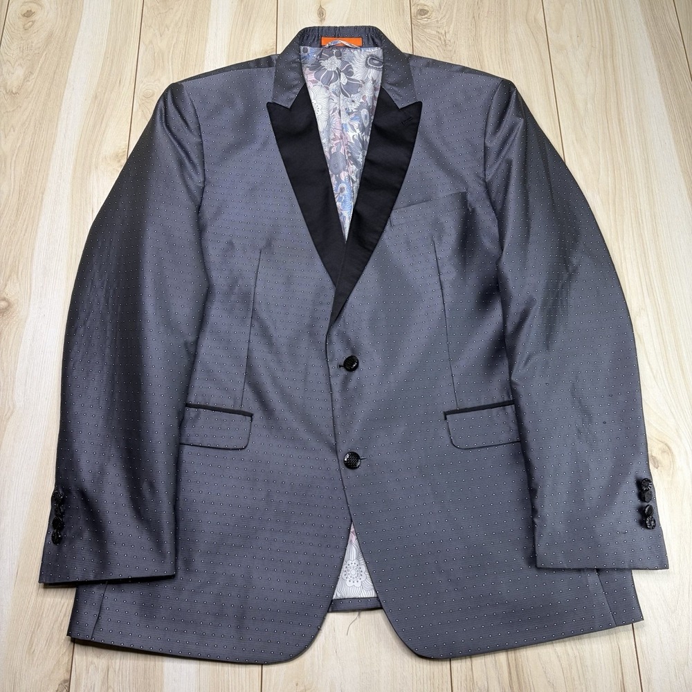 Tallia Mens 46R The Mason Fit Sport Coat Jacket Formal Casual Gray Tuxedo